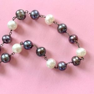 Purple and White Pearl Necklace